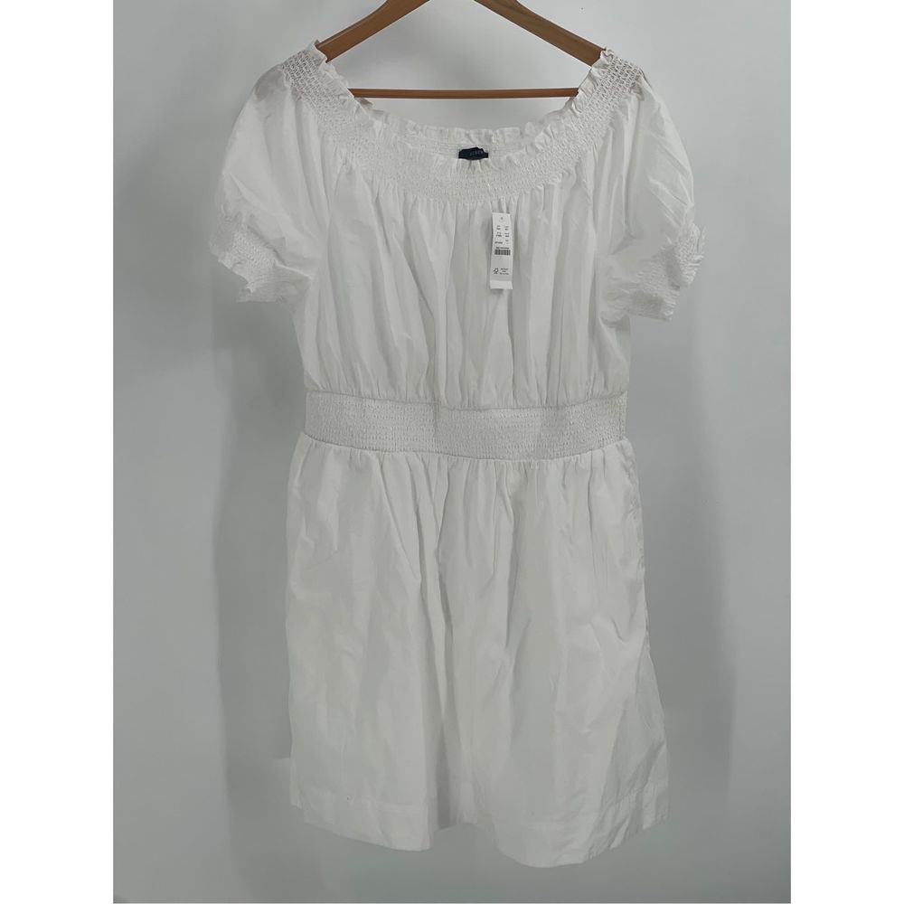 J. Crew Dress Women’s Size Large White Short Sleeve Cotton New‎